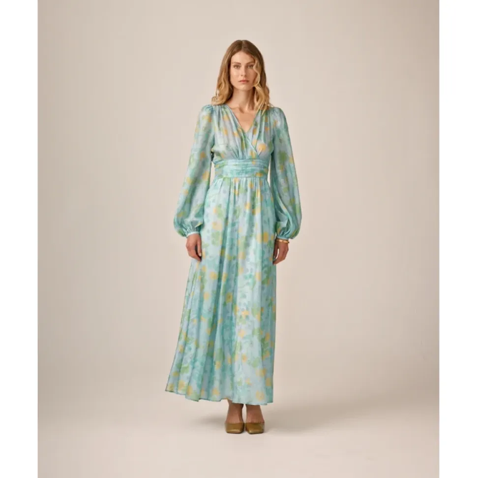 Anemone Field Cupro Tieband Gown