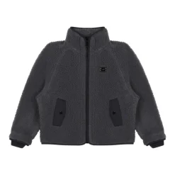 Antrasittgrå Faux Fur Jakke