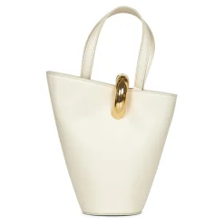 Asymmetrisk Mini Bøtteveske Elfenben