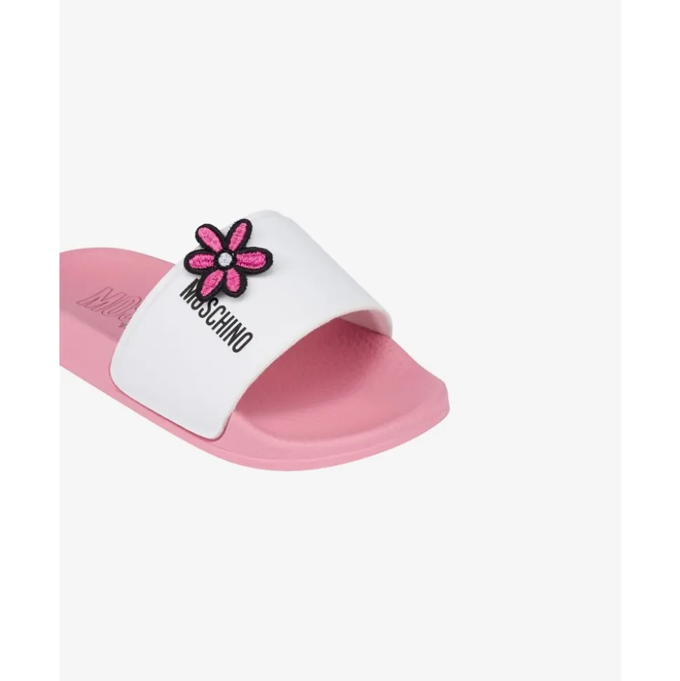 Badesandaler med blomster