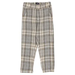 Barn Rutete Slip-On Bukse med Elastisk Midje