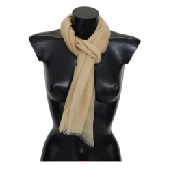 Beige Cashmere Skjerf med Frynser
