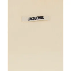 Beige Cropped Hoodie med Snøring Hette