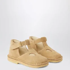 Beige Flate Sko med Spenne Lukking
