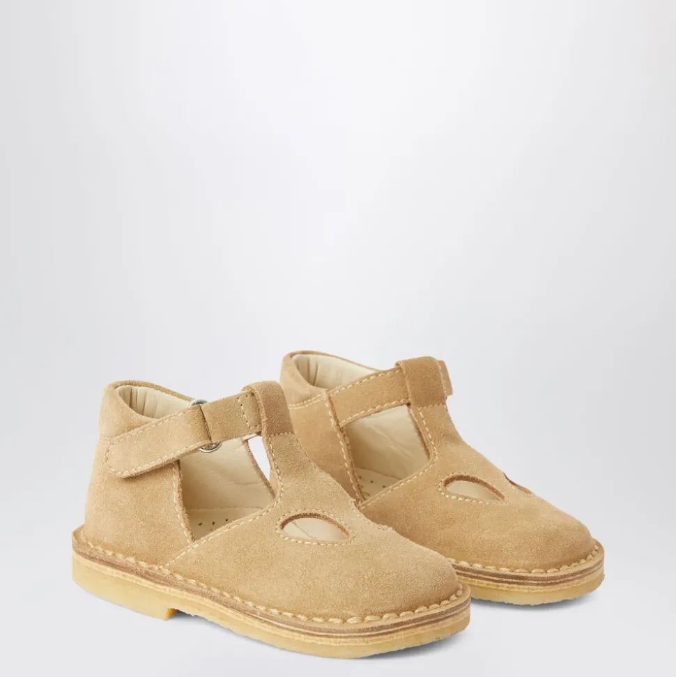 Beige Flate Sko med Spenne Lukking