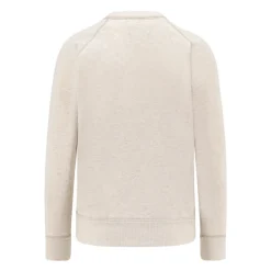 Beige genser med ribbestrikkede mansjetter
