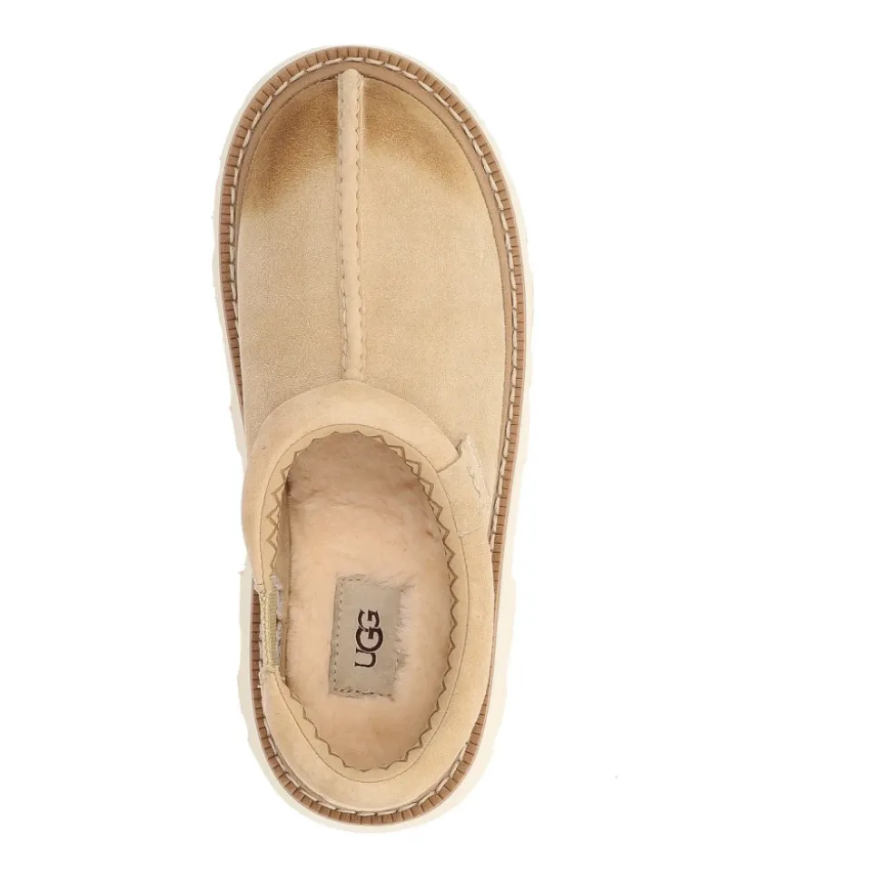Beige Semsket Lug Sabot Tøffel