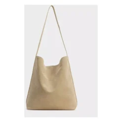 Beige Semsket Skulderveske