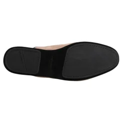 Beige Semsket Slides Flate Sko