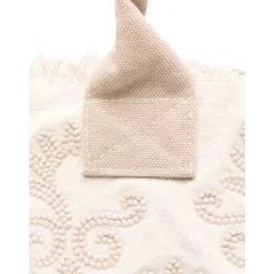 Beige Shopper Veske med Vanity Rug Design