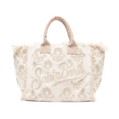 Beige Shopper Veske med Vanity Rug Design