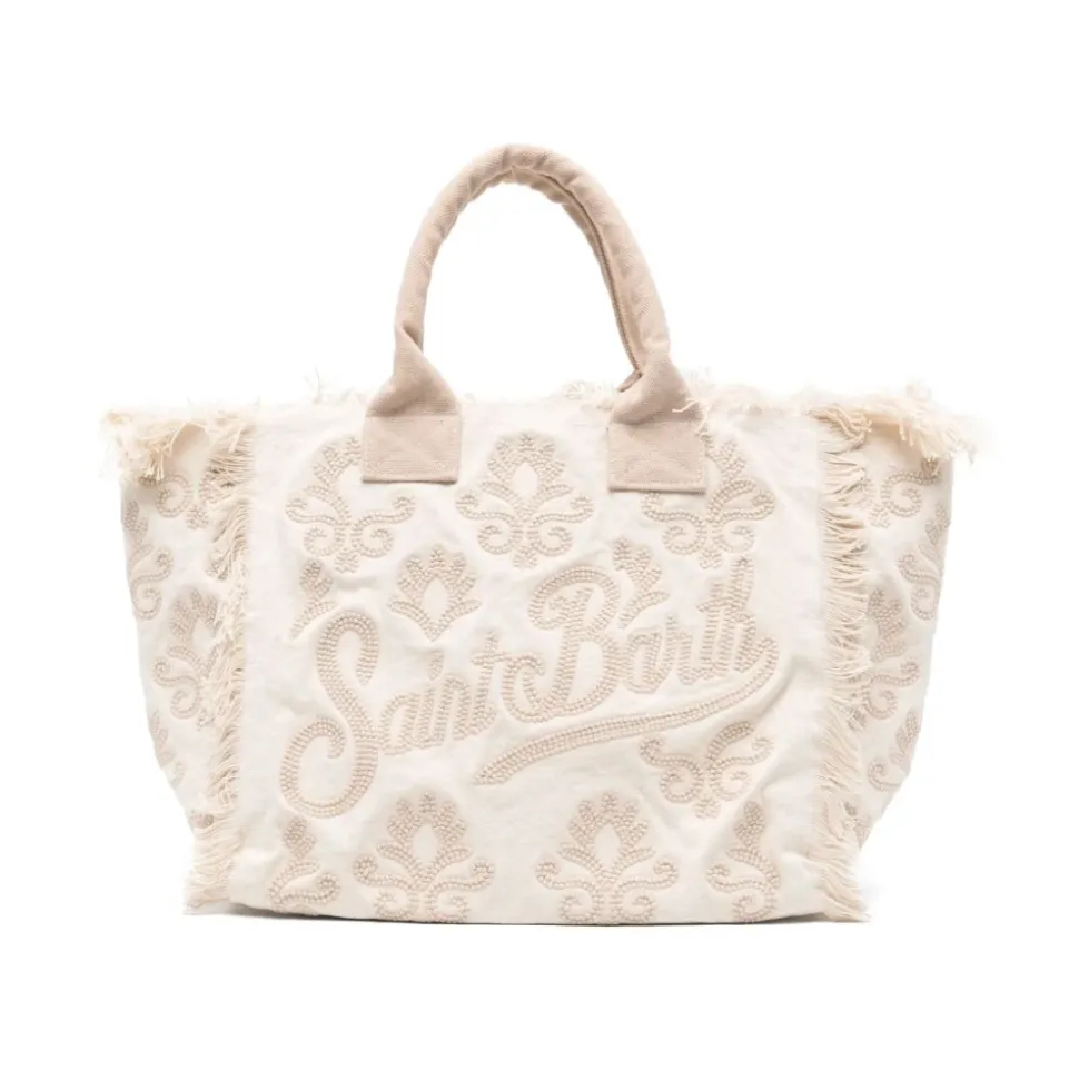 Beige Shopper Veske med Vanity Rug Design