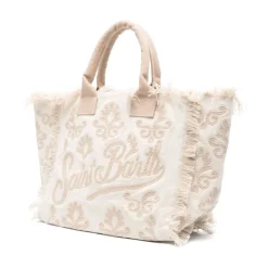 Beige Shopper Veske med Vanity Rug Design