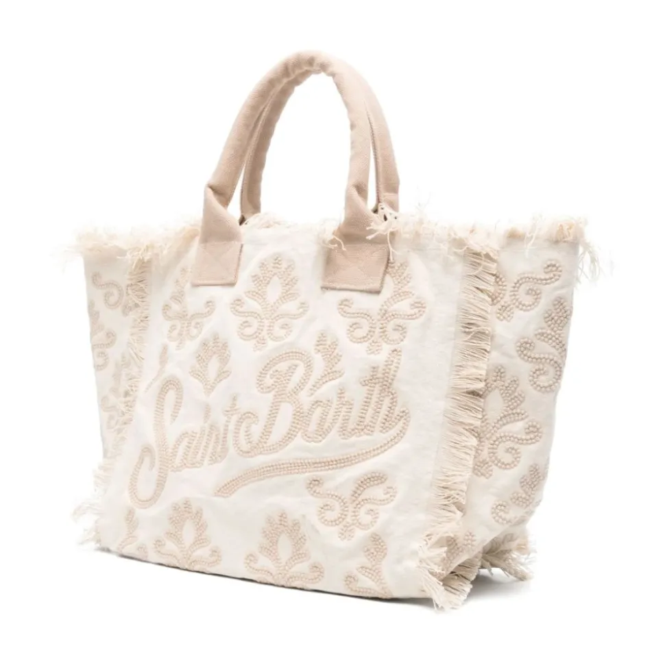 Beige Shopper Veske med Vanity Rug Design