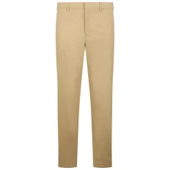 Beige slim bukser, avslappet og allsidig design.