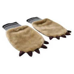 Beige Strikket Pels Håndleddshansker