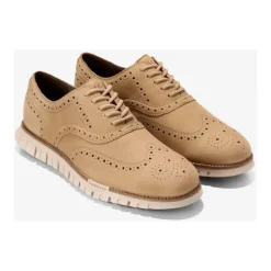 Beige Wingtip Oxford Sko
