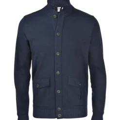 Blå Jakke Skjorte Bomull Polyester