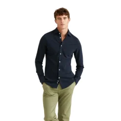 Blå Morris Camden Pique Shirt Skjorte