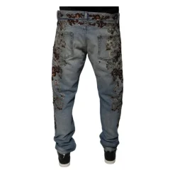 Blomsterbroderi Skinny Jeans
