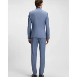 Blå Slim Fit Suit Jacket Kjole