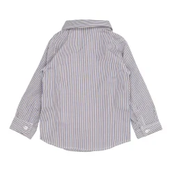 Blåstripet bomulls poplin skjorte