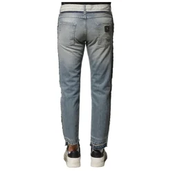 Blå Vasket Straight Denim Jeans