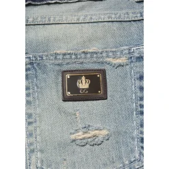Blå Vasket Straight Denim Jeans