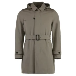Bomull Trenchcoat med Avtagbar Hette