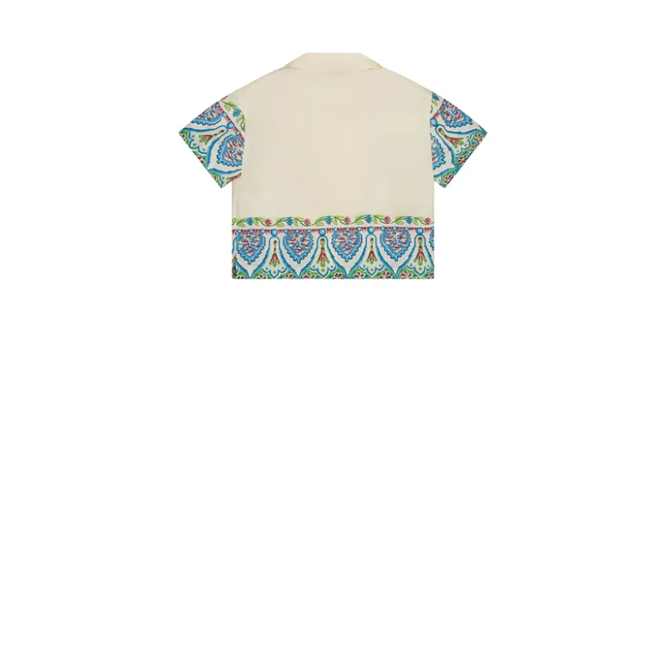 Bowling-Collar Short-Sleeve Shirt