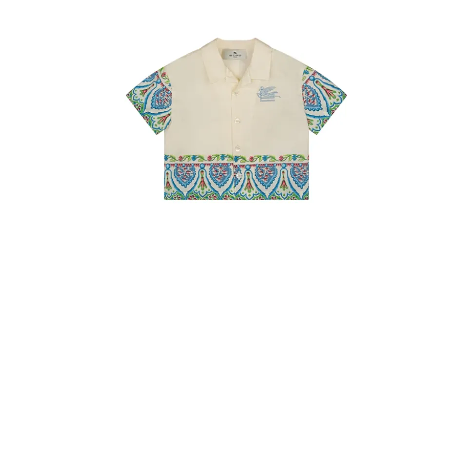 Bowling-Collar Short-Sleeve Shirt