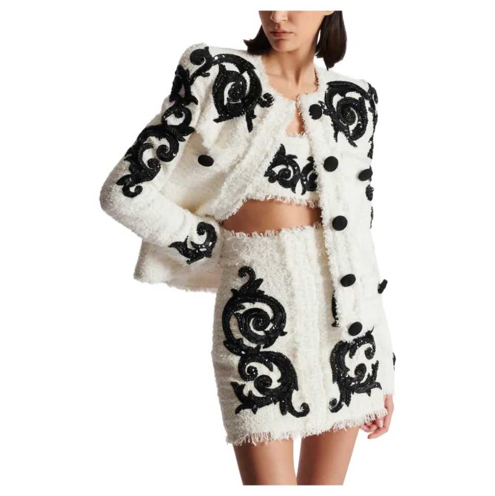 Broderet Paisley Tweed-jakke