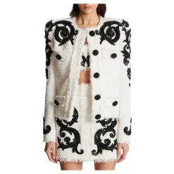 Broderet Paisley Tweed-jakke