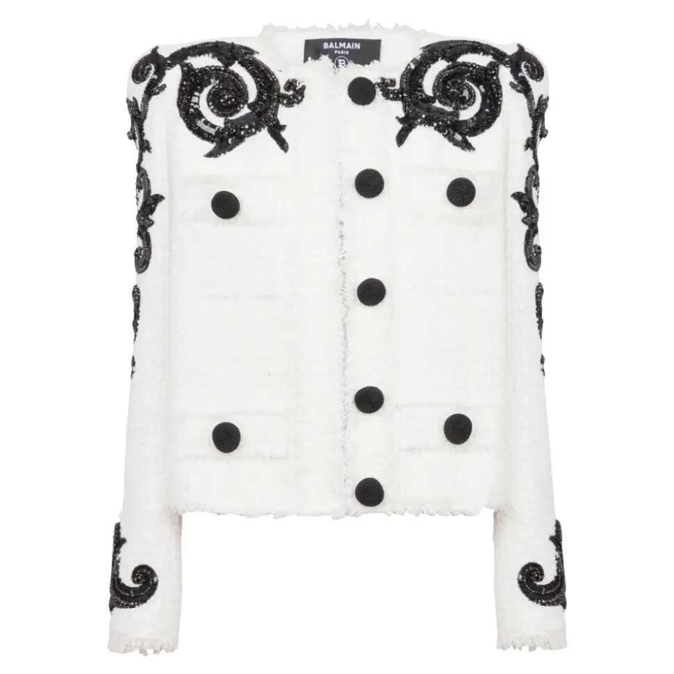 Broderet Paisley Tweed-jakke