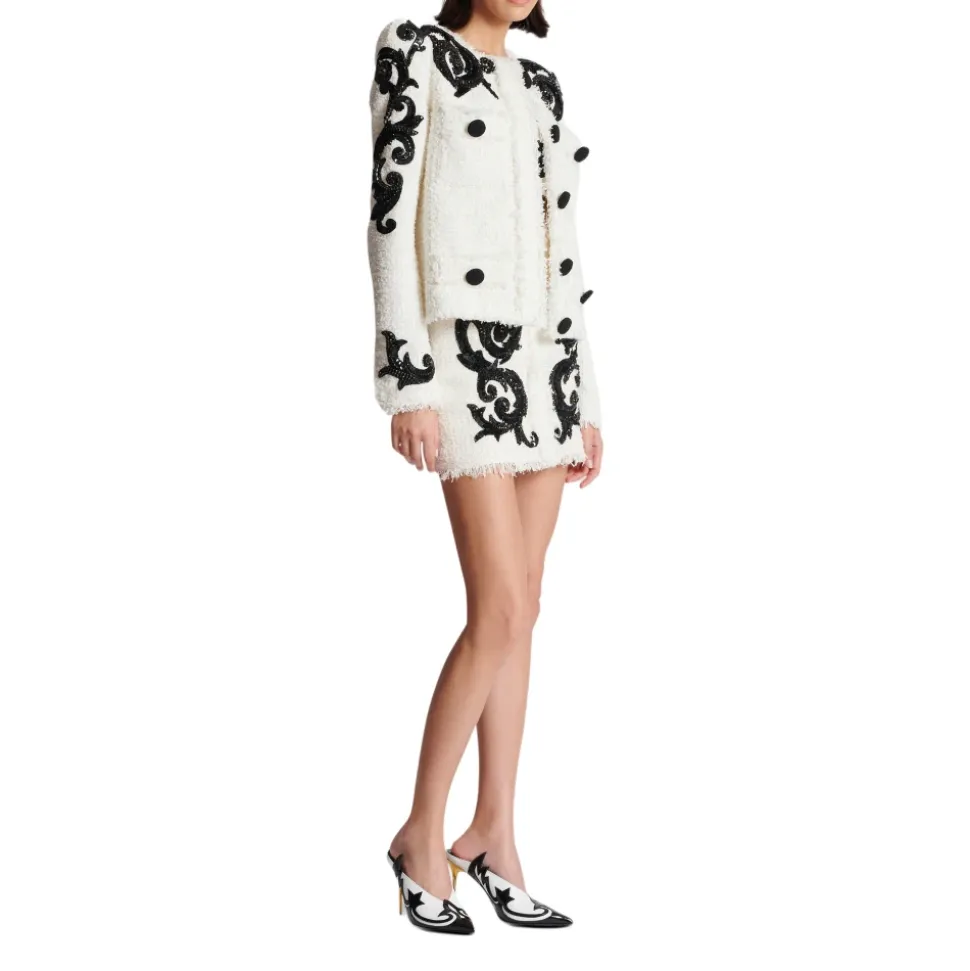 Broderet Paisley Tweed-jakke