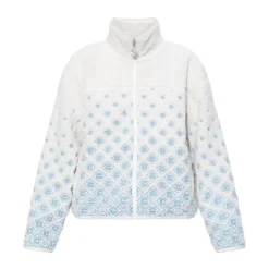Brodert Gradient Monogram Cropped Fleecejakke