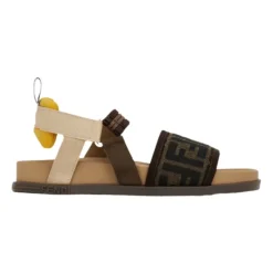 Brune juniorsandaler med FF-logo