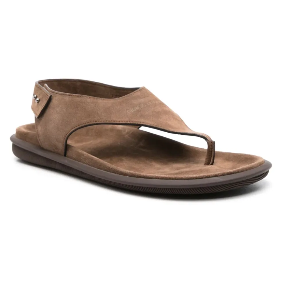 Brun Elegant Åpen Flat Sandaler