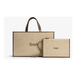 Brun Iben Straw Bag M-Brown Vesker & Kofferter