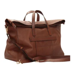 Brun skinn Duffle Bag Alberto Modell