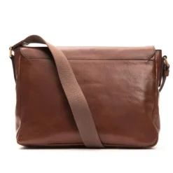 Brun skinn messenger veske for menn