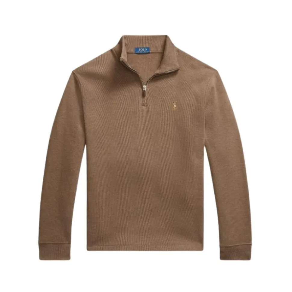 Cedar Heather Estate-Rib Quarter-Zip Pullover