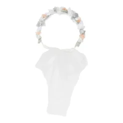 Coroncina con fiori e tulle