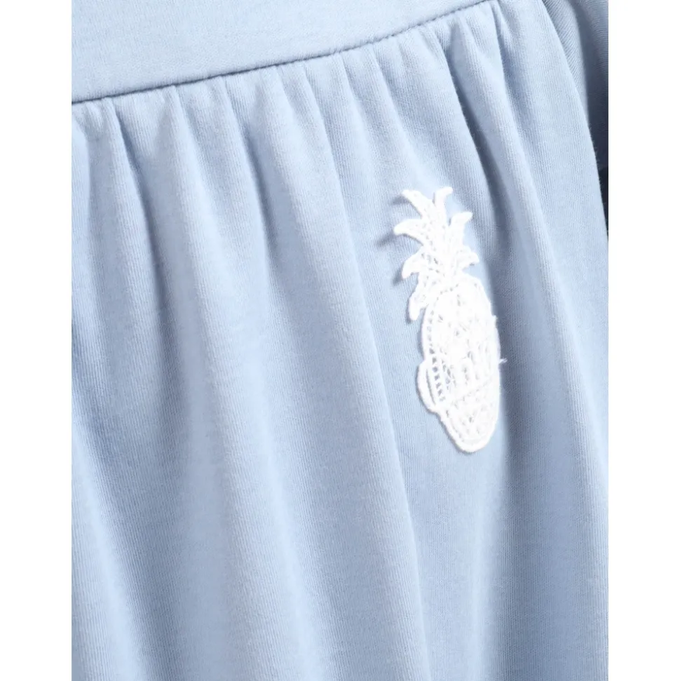 Cotton Jersey Dress With Ruffle Sleeves