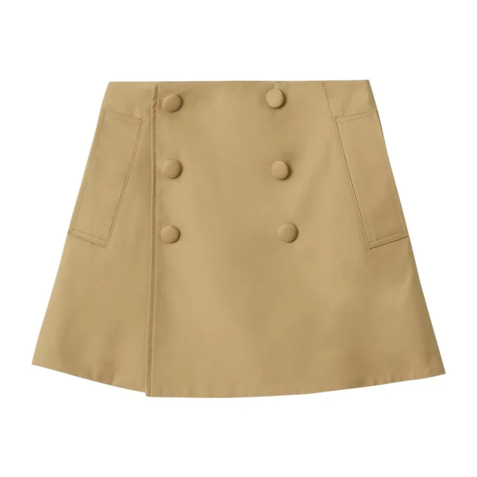 Cotton Trench Skirt