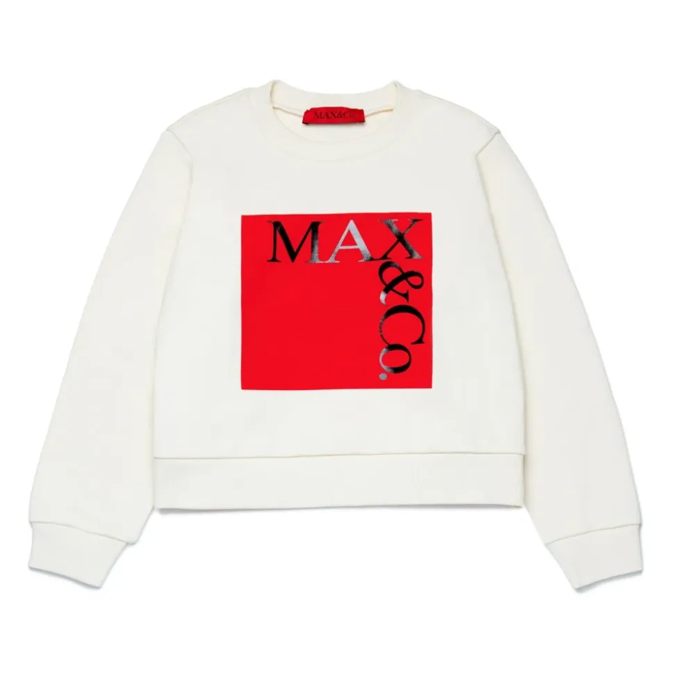 Crew Neck Langermet Sweatshirt med Fronttrykk