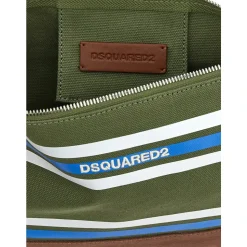 D2 College Striped Cotton Canvas Beauty Case