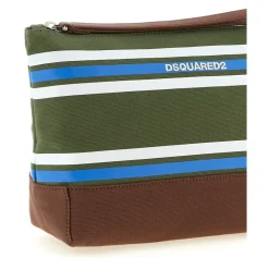 D2 College Striped Cotton Canvas Beauty Case