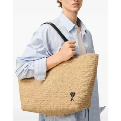 De Coeur Raffia Tote Bag