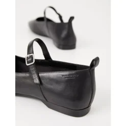 Delia Svart Skinn Mary Jane Flats